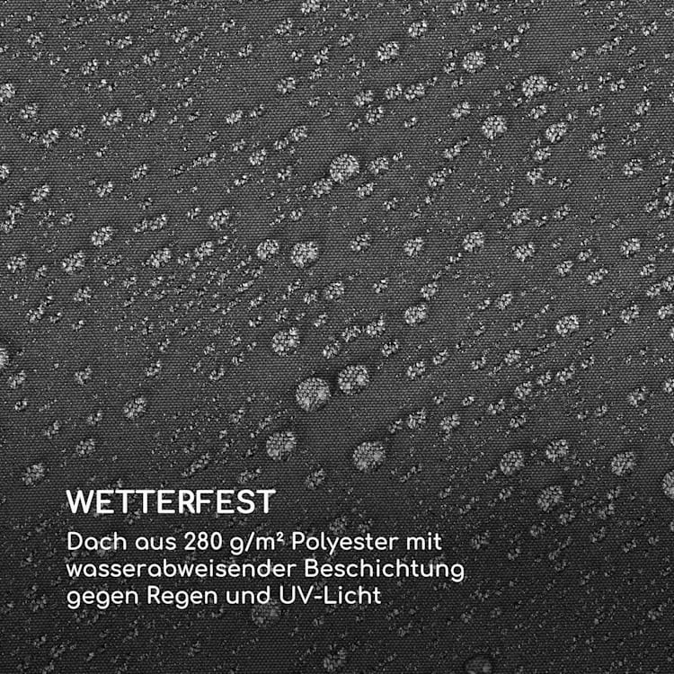 Pantheon RemoteShade Ambient Pavillon motorisiertes Dach 3x3m LED-Licht 280g/m² Polyester Aluminium grau Mit LED-Licht