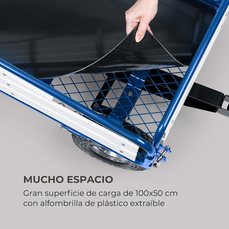 Ventura Carretilla de mano Carrito de transporte Capacidad de carga de 300 kg Acero WPC Color azul