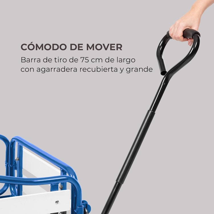 Ventura Carretilla de mano Carrito de transporte Capacidad de carga de 300 kg Acero WPC Color azul