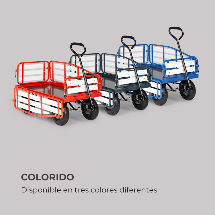 Ventura Carretilla de mano Carrito de transporte Capacidad de carga de 300 kg Acero WPC Color azul