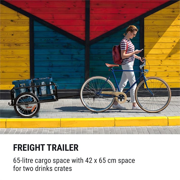 OX, przyczepka transportowa 40 kg / przyczepka rowerowa 65 l, opony 16" x 1,75”, czarna