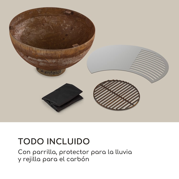 Savage Brasero con plancha Ø: 60,5 cm Acero Protección contra la intemperie Óxido Óxido