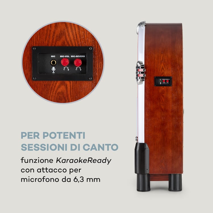 Graceland Touch Jukebox 12" Pannello Touch Wi-Fi, CD, BT, effetto legno CD-Player / Bluetooth / Touchscreen