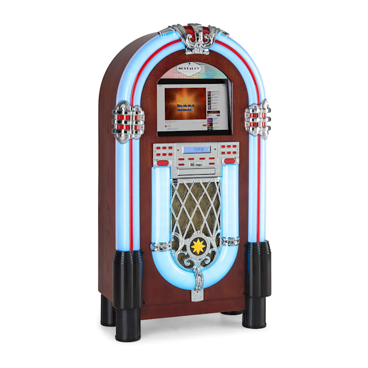 Graceland Touch Jukebox 12" Pannello Touch Wi-Fi, CD, BT, effetto legno CD-Player / Bluetooth / Touchscreen