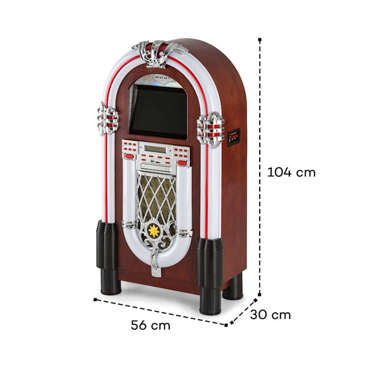 Graceland Touch Jukebox 12" Pannello Touch Wi-Fi, CD, BT, effetto legno CD-Player / Bluetooth / Touchscreen