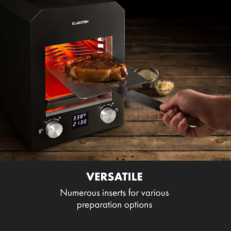 Hannibal grill ad alta temperatura indoor 2.200W 850°C acciaio inox nero Nero