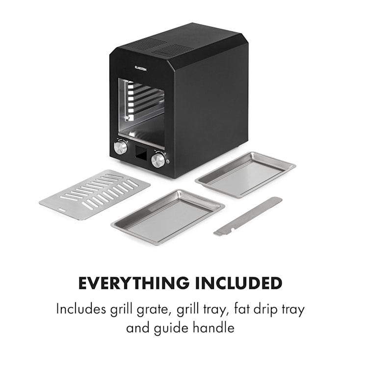 Hannibal grill ad alta temperatura indoor 2.200W 850°C acciaio inox nero Nero