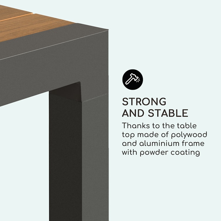Menorca Expand tuintafel 163 x 95 cm aluminium polywood teak Hout-look: licht