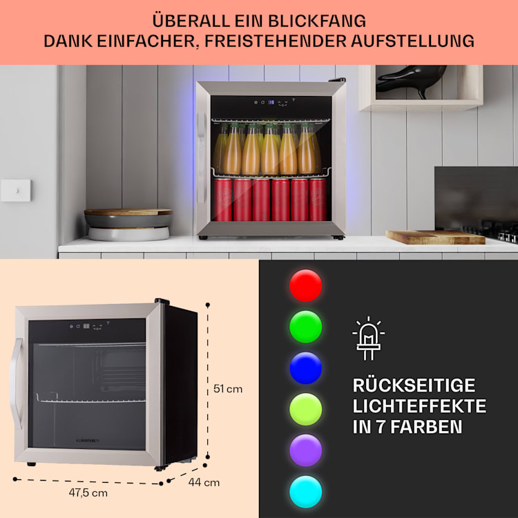Coachella 50 Weinkühlschrank 47 Liter WiFi-Funktion Hintergrundbeleuchtung Edelstahl 50 Ltr | Edelstahl