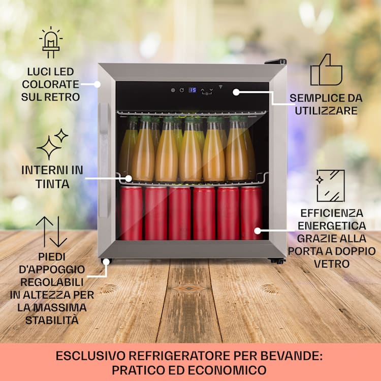 Frigorifero per vini Coachella 50 47 litri Funzione WiFi retroilluminazione acciaio inox 50 Ltr | Acciaio inox