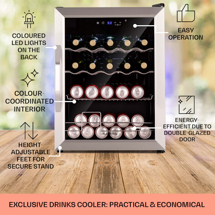 Coachella 60 Kühlschrank 60 Liter WiFi-Funktion Hintergrundbeleuchtung 60 Ltr | Edelstahl