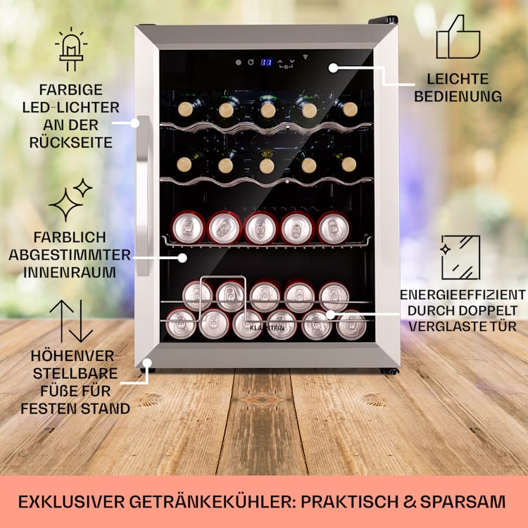 Coachella 60 Kühlschrank 60 Liter WiFi-Funktion Hintergrundbeleuchtung 60 Ltr | Edelstahl