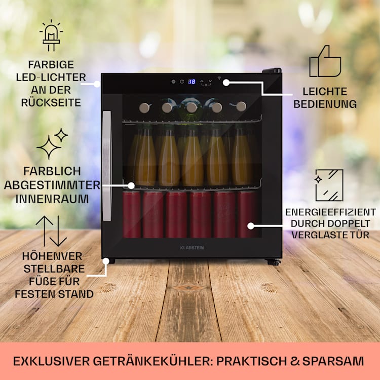 Coachella 50 Weinkühlschrank 47 Liter WiFi-Funktion Hintergrundbeleuchtung Edelstahl 50 Ltr | Schwarz