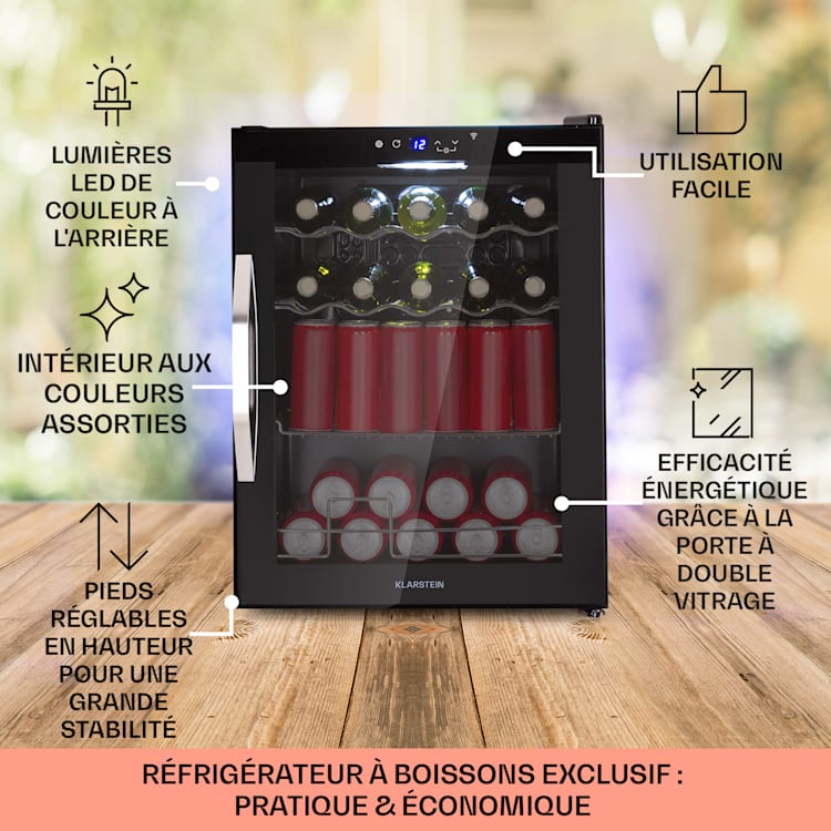 Coachella 60 Onyx koelkast 60 liter wifi-functie achtergrondverlichting 60 ltr | Zwart