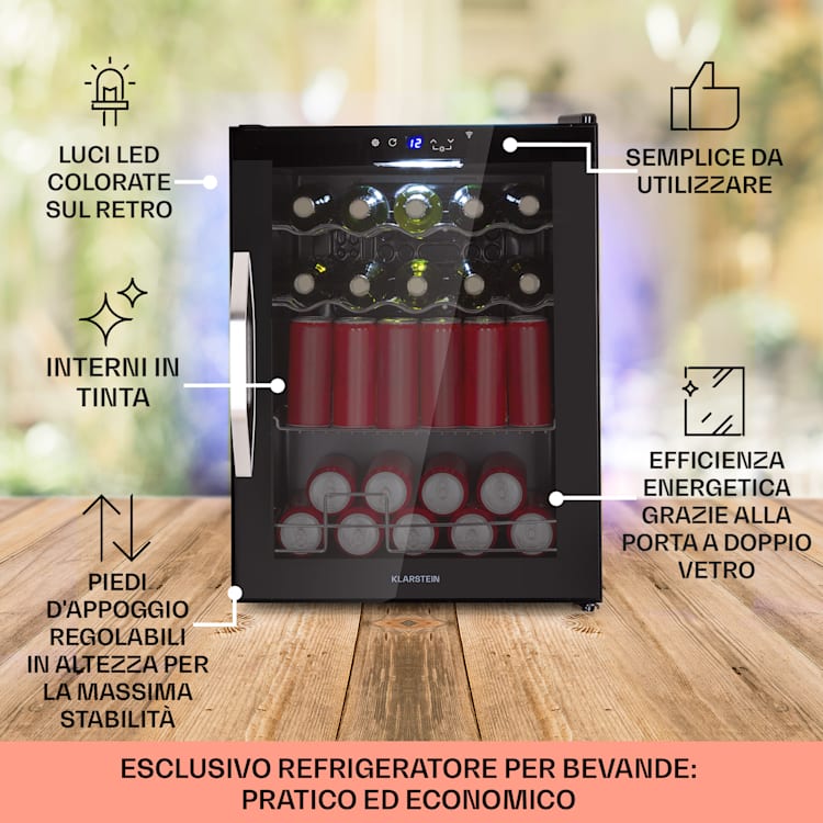 Coachella 60 - Frigorifero, 60 litri, funzione WiFi, retroilluminazione 60 Ltr | Nero