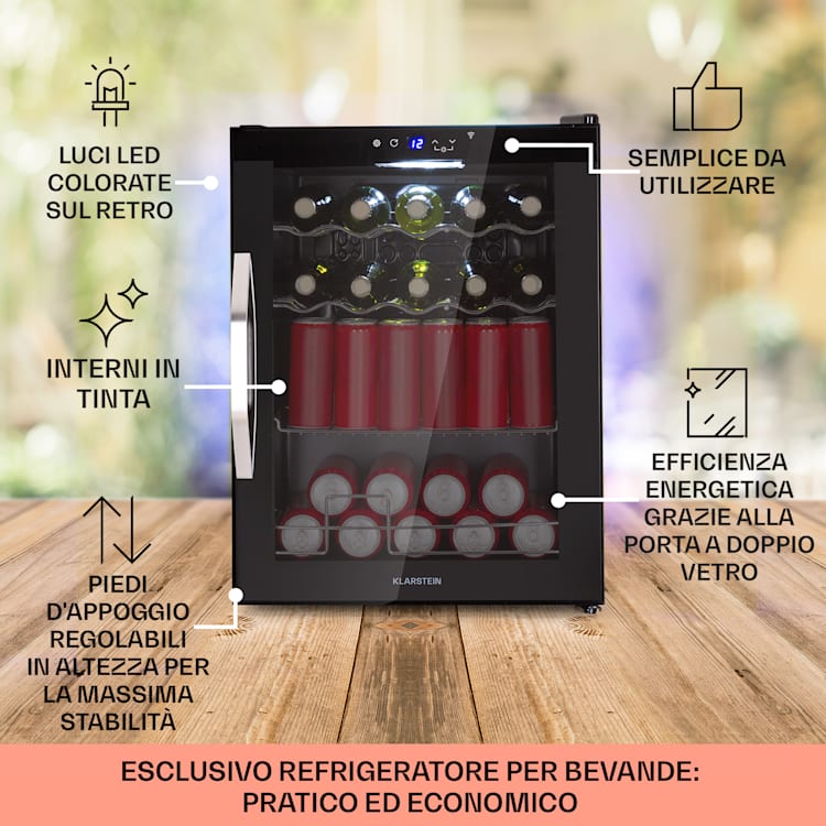 Coachella 60 - Frigorifero, 60 litri, funzione WiFi, retroilluminazione 60 Ltr | Nero