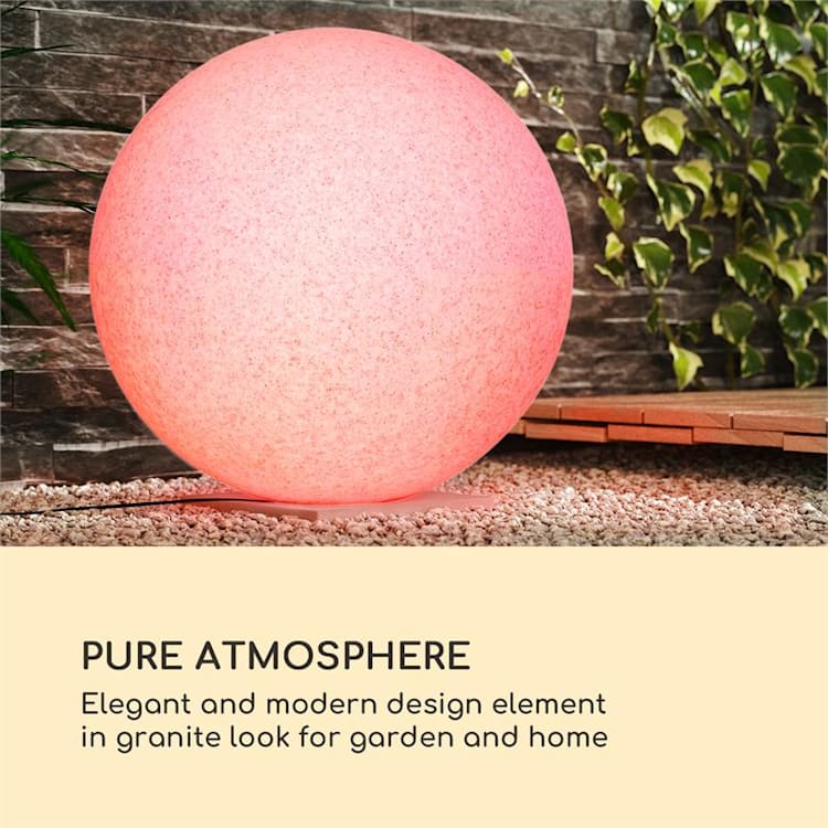 Shinestone Solar 50, okrogla svetilka, solarna plošča, Ø 50 cm, RGB-LED, IP68, baterija