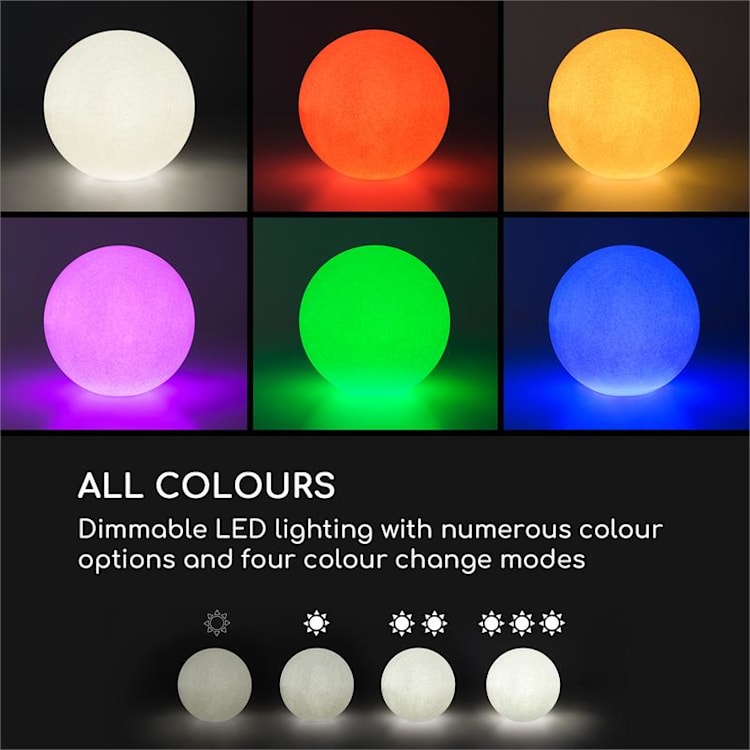 Shinestone Solar 50, okrogla svetilka, solarna plošča, Ø 50 cm, RGB-LED, IP68, baterija