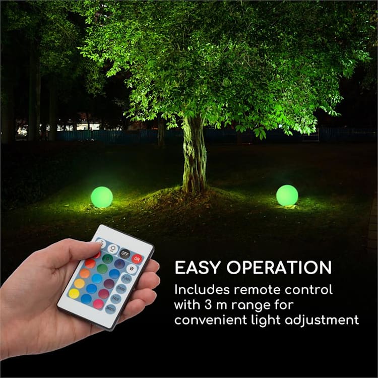 Shinestone Solar 30 globe lampe panneau solaire Ø 30 cm LED RVB IP68 batterie 30 cm