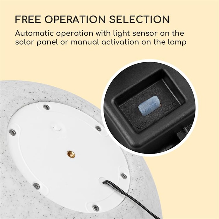 Shinestone Solar 30 globe lampe panneau solaire Ø 30 cm LED RVB IP68 batterie 30 cm