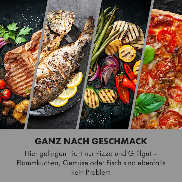Pizzaiolo Pro Pizza-Gasgrill 76x143x66cm Schamottestein Stahl mobil