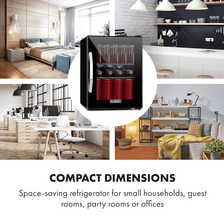 Beersafe M Onyx Kühlschrank 33 Liter 2 Böden Panoramaglastür