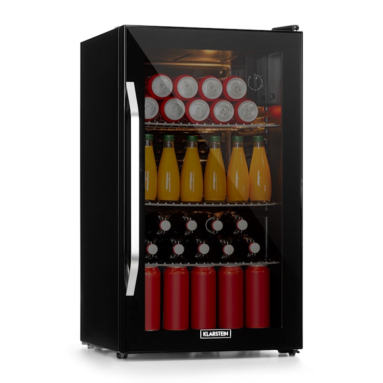 Frigorífico Beersafe XXL Onyx 80 litros 3 prateleiras Porta de vidro panorâmica