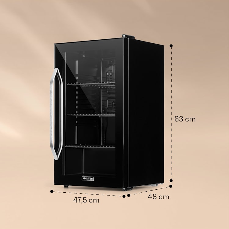 Beersafe XXL Onyx refrigerator 80 lites 3 shelves panorama glass door 80 Ltr | Onyx