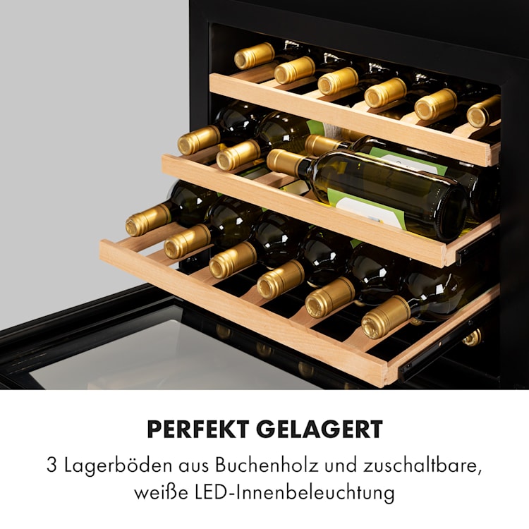 Vinsider 24 Built-In Uno Weinkühlschrank Einbaugerät 1 Zone 24 Fl Schwarz