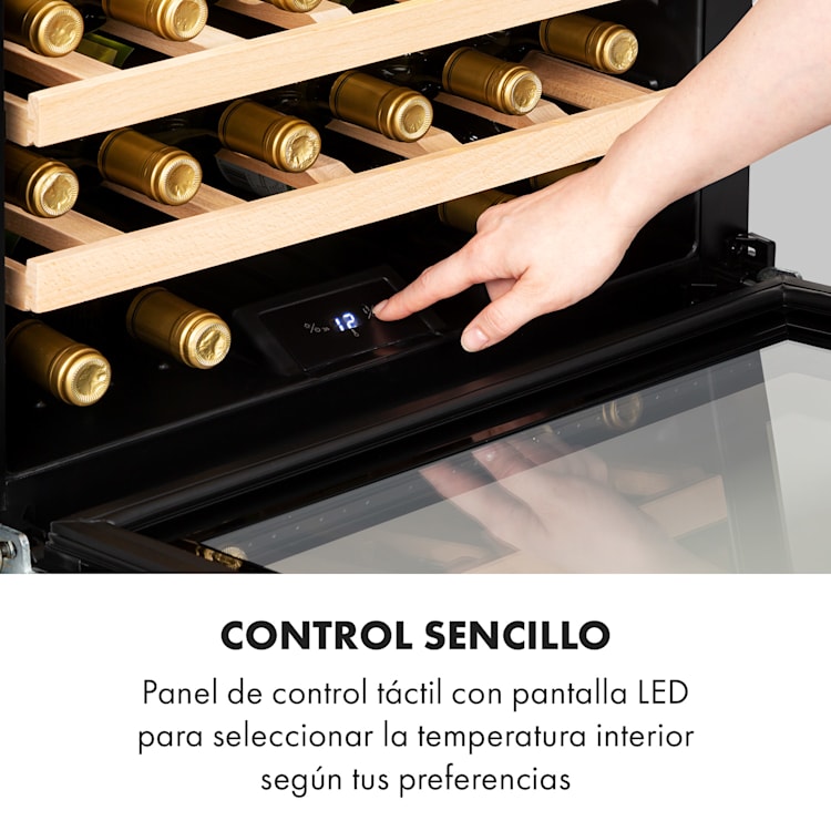Vinsider 24 Built-In Uno Nevera para vinos empotrable 1 zona 24 botellas 24 botellas | 1 zona de refrigeración | Negro