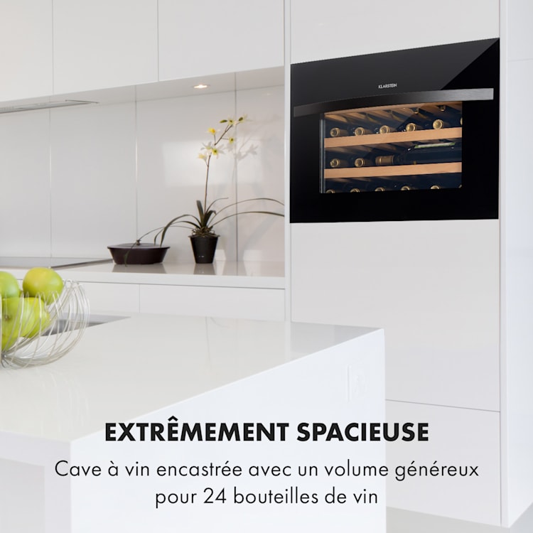 Vinsider 24 Cave à vin encastrable 1 zone 24 bouteilles 24 bouteilles | 1 zone de conservation | Noir