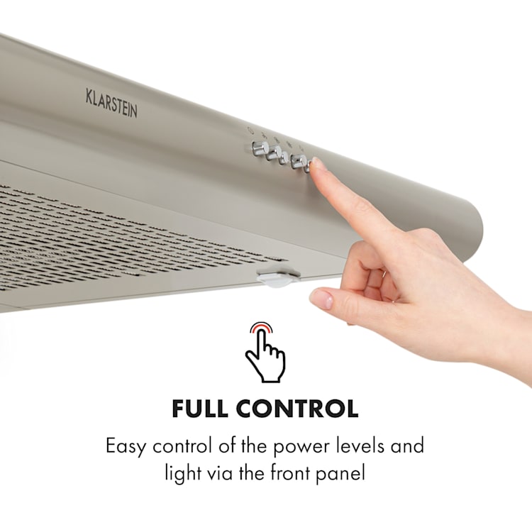 Capannina Undercounter Hood 60cm 166m³ / h LED Stainless Steel Silver Buttons | Grey