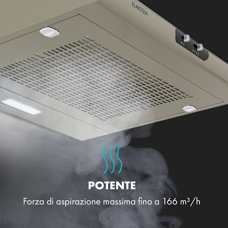 Capannina Cappa Sottopensile 60cm 166m³/h LED Cursore argento Cursori | Nickle metallizzato
