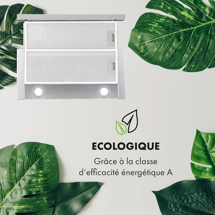 Viola Hotte murale aspirante 60 cm 612m³ / h classe A inox argent Argent
