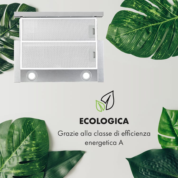 Viola Cappa Aspirante Acciaio Inox 59,6 cm 612m³/h Classe A argento Argento