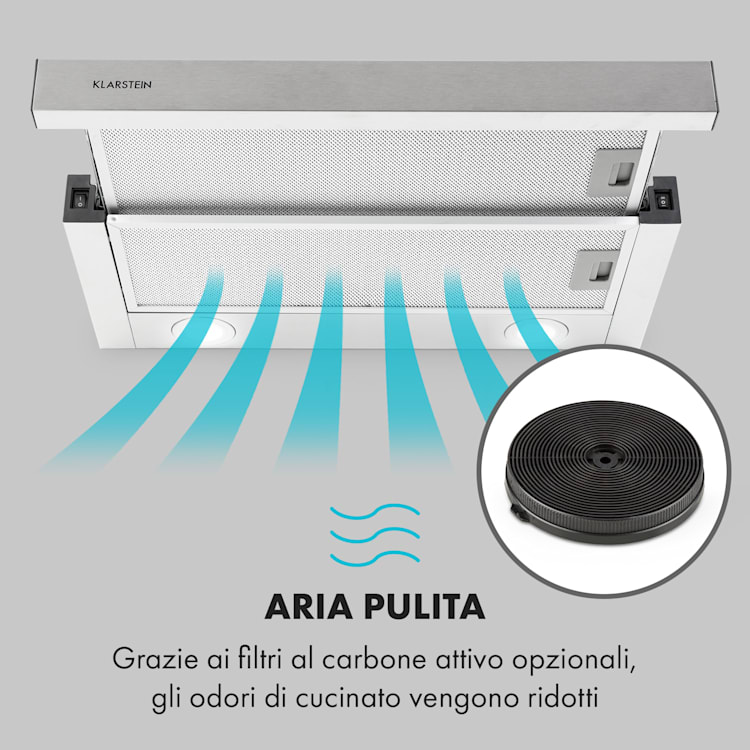 Viola Cappa Aspirante Acciaio Inox 59,6 cm 612m³/h Classe A argento Argento
