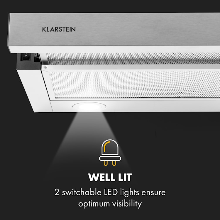 Viola Hotte murale aspirante 60 cm 612m³ / h classe A inox argent