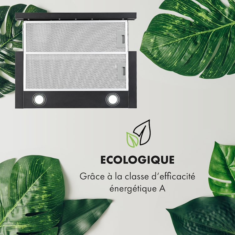 Viola Hotte murale aspirante 60 cm 612m³ / h classe A inox noir Noir