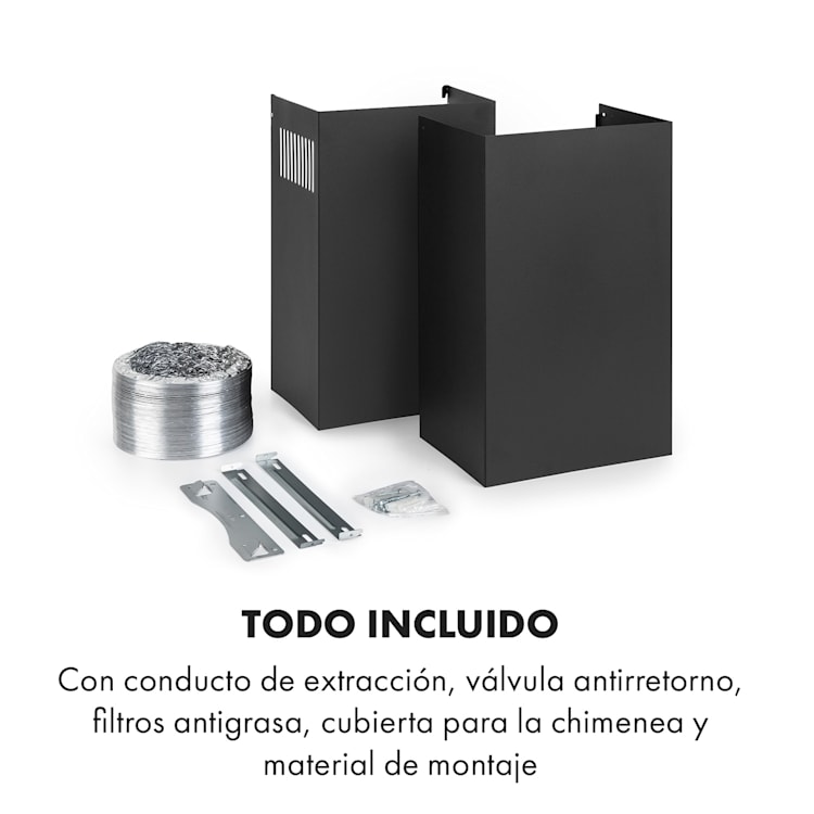Antonia Campana extractora 90cm 350m³/h panel de control táctil EEC B vidrio color negro 90 cm | Negro