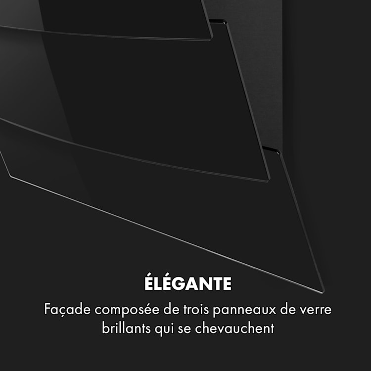 Antonia Hotte murale 90cm 350m³/h panneau tactile classe B noir 90 cm | Noir