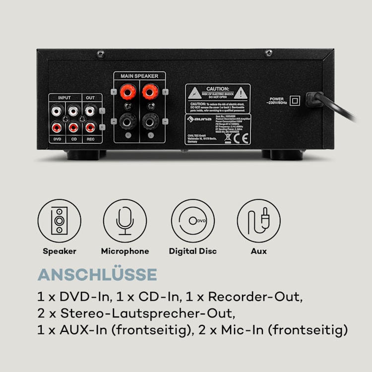 AMP-5 BT HiFi-Verstärker 2 x 50 W RMS BT 2 x Mikro schwarz