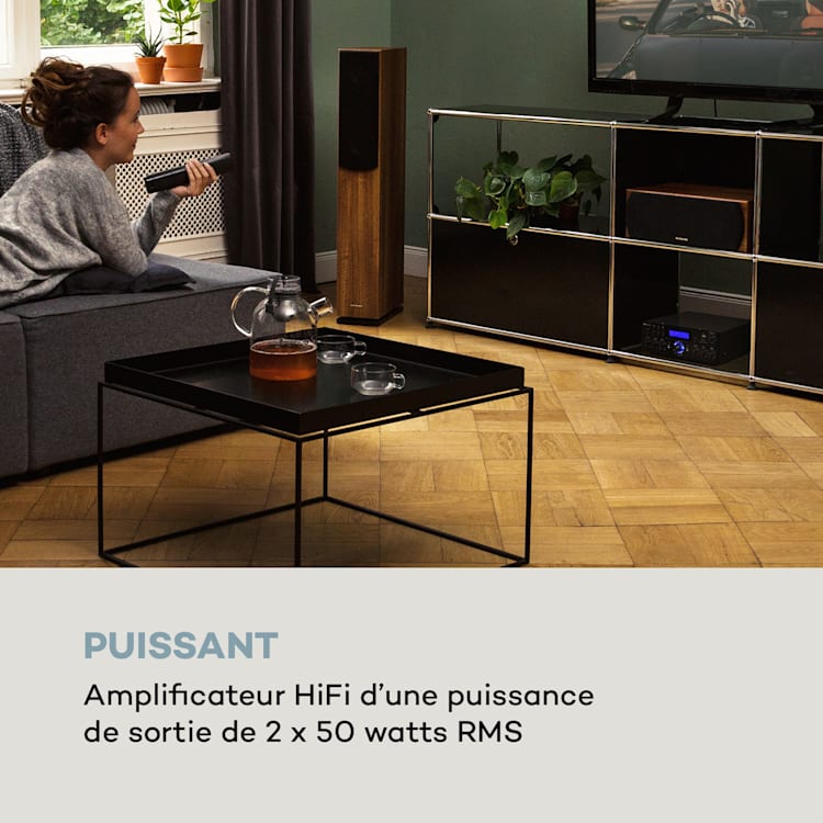 AMP-5 BT amplificateur HiFi 2 x 50 W RMS BT 2 x micro noir