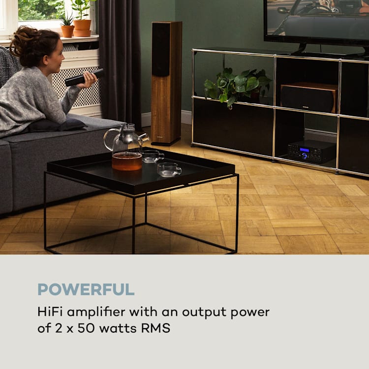 AMP-5 BT HiFi Amplifier 2 x 50 W RMS BT 2 x Mics Black