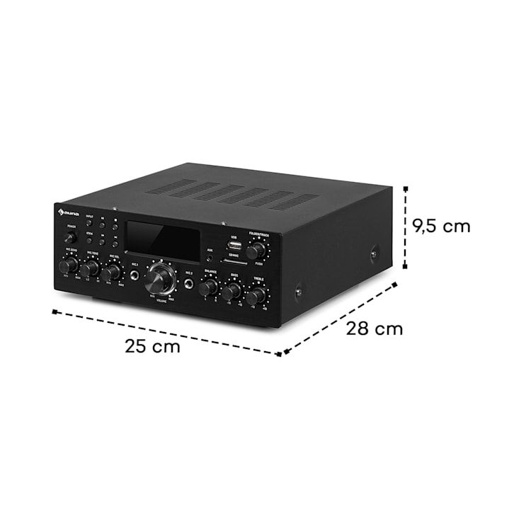 AMP-5 BT HiFi Amplifier 2 x 50 W RMS BT 2 x Mics Black