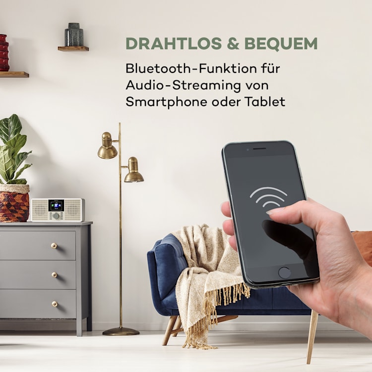 IR-260 Internetradio WLAN USB AUX UPnP 2.8" HCC-Display Fernbedienung Weiß