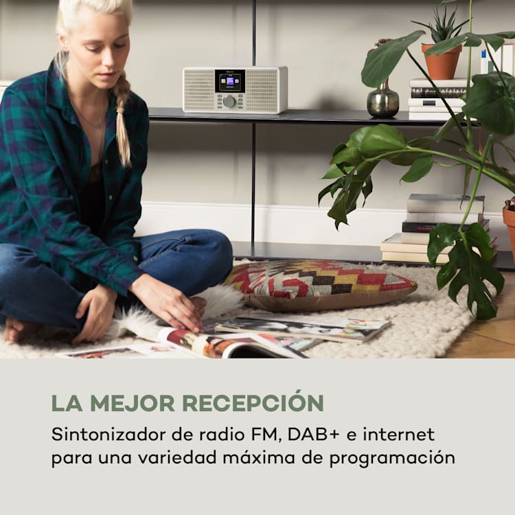 IR-260 Radio por internet con wifi USB AUX UPnP Pantalla HCC de 2,8" mando a distancia Blanca Blanco