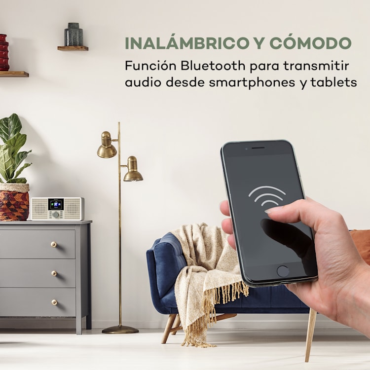 IR-260 Radio por internet con wifi USB AUX UPnP Pantalla HCC de 2,8" mando a distancia Blanca Blanco