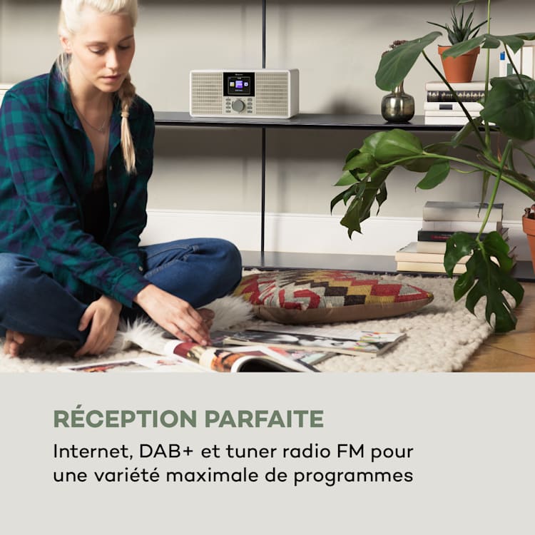 IR-260 radio Internet Wifi USB AUX UPnP HCC-Display 2.8" télécommande blanc Blanc