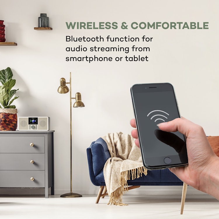 IR-260, internetni radio, WLAN, USB, AUX, UPnP, 2.8" HCC-zaslon, daljinski upravljalnik, bela barva Bela