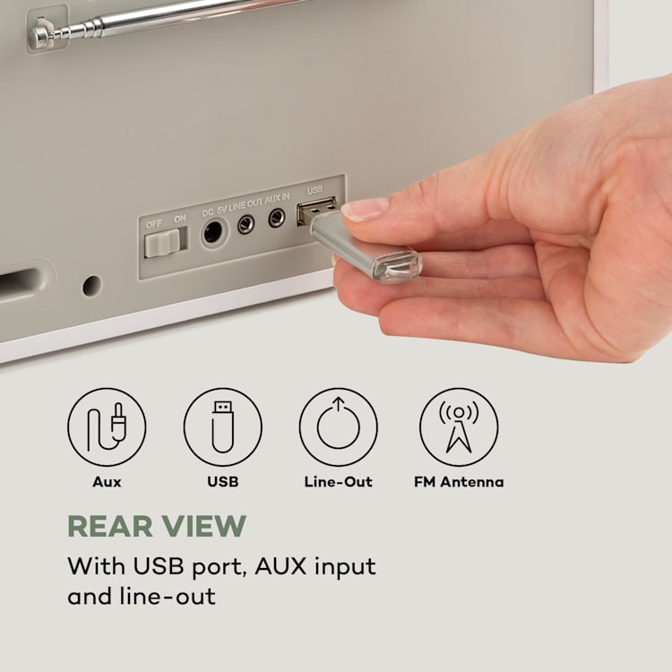 IR-260, internetni radio, WLAN, USB, AUX, UPnP, 2.8" HCC-zaslon, daljinski upravljalnik, bela barva Bela
